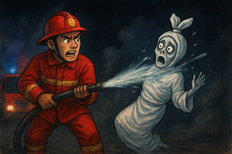 Damkar Ngawi Bantah Isu Viral Petugas Usir Pocong: Dipastikan Hoaks